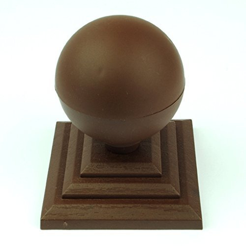 6 x Linic Brown Sphere Top Fence Finials & 3 Fence Post Caps. (GT0028). UK Made. Free UK Postage