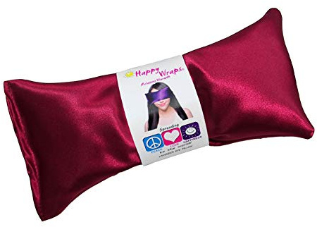 Lavender Eye Pillow - Hot/Cold Therapy - Migraine, Stress, Anxiety Relief. #1 For Yoga & Meditation. Made in USA Since 1991. 100% Satisfaction Guaranteed. Filled With French Lavender & Organic Flax Seed. (Ruby)