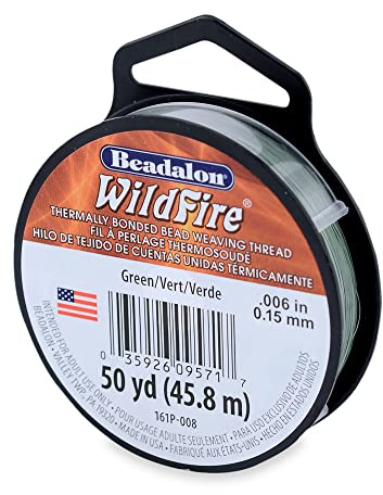 Beadalon Wildfire Beading Thread Jewelry Fishing Line, Green - .006/ 50yd