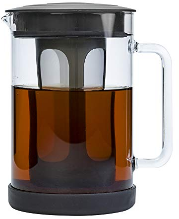 Primula Pace Cold Brew - Cafetera helada con jarra de vidrio duradera y tapa hermética, apta para lavavajillas, tamaño perfecto de 6 tazas, 1.6 cuartos de galón, color negro