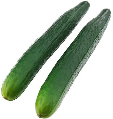 Gresorth 2 Pcs Doux PU Matériel Artificiel Lifelike Vert Concombre Faux Légume Décoration