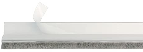 Amig - Dörrspärr för entré- eller passagedörrar - Ytmonterad självhäftande dragspärr - Hårborste - Plastfolie mellan borsten - 82 cm - Transparent - PVC