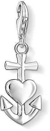 Thomas Sabo Damen Charm-Anhänger Kreuz Herz Anker Glaube Liebe Hoffnung Charm Club 925 Sterling Silber 0083-001-12
