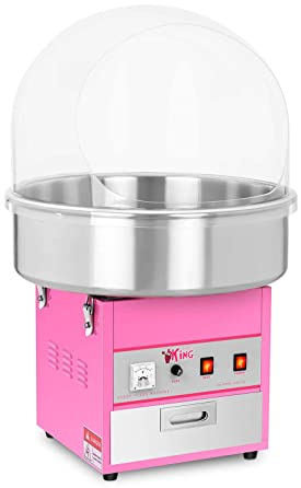 Royal Catering - RCZK-1200E - Macchina dello zucchero filato - cupola protettiva - 1200 W - spedizione gratuita