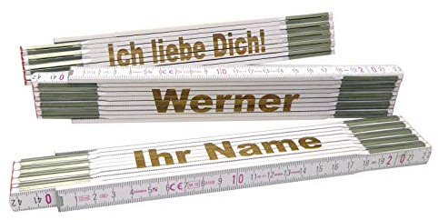Zollstock mit Wunsch-Lasergravur