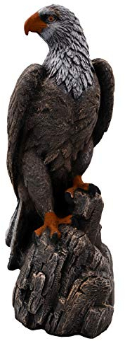 gartendekoparadies.de Mächtiger Adler, Steinfigur, H. 50 cm, 14 kg, frostsicher aus Steinguss für Außenbereich (Mehrfarbig)