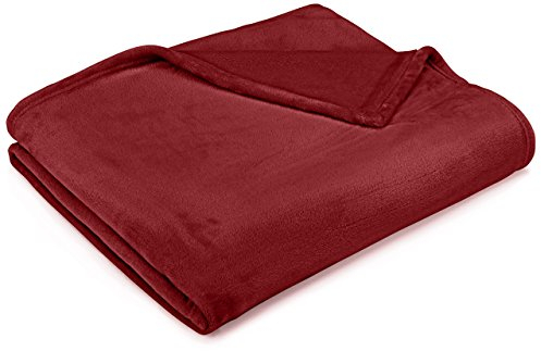 Amazon Basics Copriletto non riscaldata, in morbido velluto, 168 x 229 cm, bordeaux