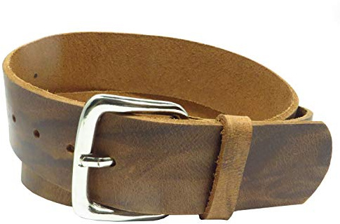 Chrissys-in Kollektion Ledergürtel natur 5 cm breit Büffelleder aus eigener Fertigung