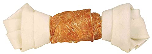 TRIXIE Dog Treats Denta Fun Knotted Chicken Chewing Bone Dog Snack - Snack to support dental care, savory treat with meat 120 g 18 cm - 31324