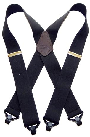 Hold-Up Suspender Co. Holdup 2 Wide Contractor Suspenders for Men Heavy Duty - Work Suspenders for Men with USA Patented Composite Plastic Gripper Clasps