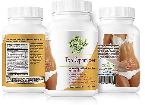Tan Optimizer Tanning Pills – Beta Carotene & Antioxidant Skin Health Supplement with Lycopene for Radiant Skin – 30 Capsules