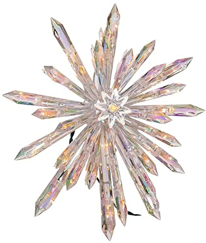 Kurt Adler UL1883 UL 30-Light Plastic Crystal Snowflake Treetop