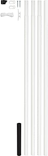 GAH-ALBERTS 639709 Fahnenmast zylindrische Form Stahl roh, Oberfläche: zinkphosphatiert, Gesamthöhe 6150 mm, Höhe über Boden 5750 mm, Rohr-Ø 42 mm, weiß kunststoffbeschichtet