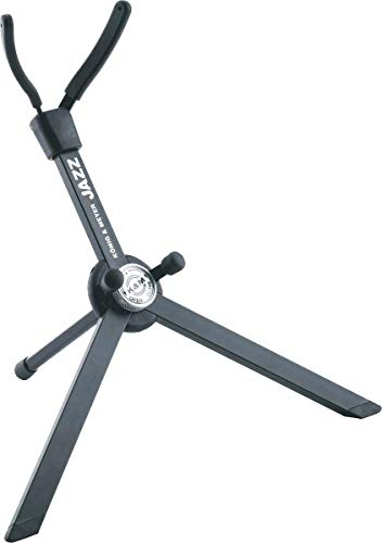 K&M 14330 Saxophonständer Jazz Schwarz Aluminium - inkl. Tragetasche - 31 cm Höhe - Transport im Schallbecher möglich