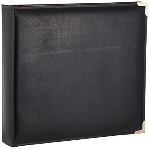 Pioneer holds 12 Inch by 12 Inch 3-Ring Sewn Oxford Cover Memory Book Binder, Black