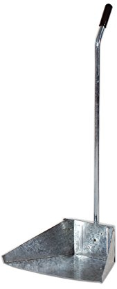 Alza Immondizia argentato con Manico in lamiera zincata e manico in ferro 35 cm x 25 cm H. 72 cm EV