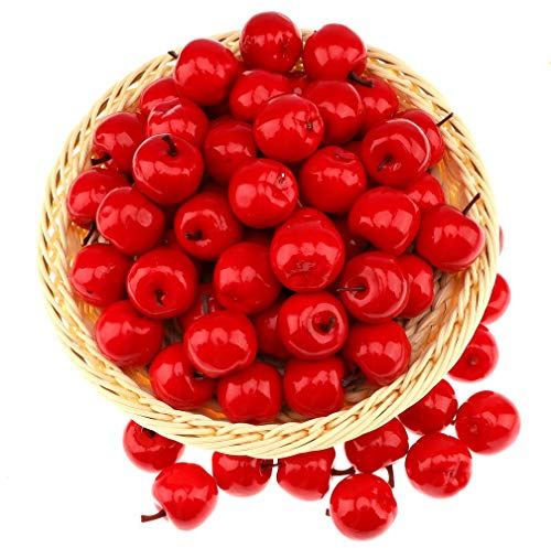 Gresorth 30 Stück Künstliche Lebensechte Mini Rot Apfel Deko Gefälschte Früchte Obst Party Festival Dekoration