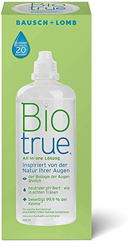 Bausch + Lomb Biotrue All-in-One Lösung - Kontaktlinsenreiniger und Aufbewahrungslösung für weiche Kontaktlinsen Einzelflasche 1 x 300 ml
