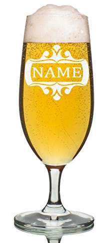 polar-effekt Bierglas 0,3l - Pilstulpe für Biere nach Pilsener Brauart Personalisiert mit Gravur - Originelles Geschenk - Motiv Rahmen verziert