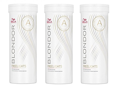 Wella Blondor Freelights Powder 3 x 400 g weißes Blondierpulver