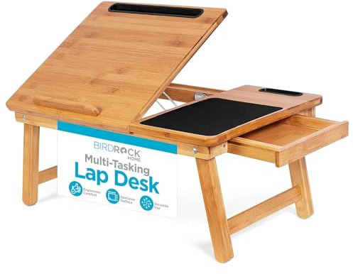 Sofia + Sam Multi Tasking Laptop Bed Tray | Lap Desk Supports Laptops Up to 18 Inches … (Natural)