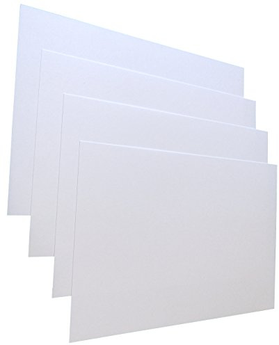 50x Weiße Blanko-Briefkarten, Postkarten Leinenstruktur (BEIDSEITIG), DIN Lang, 246g/m² (22763)