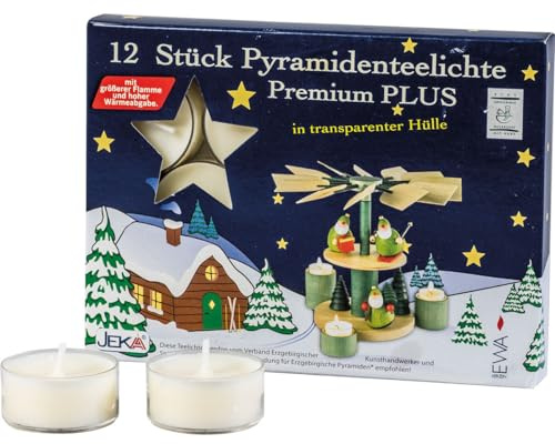 Saico Premium Pyramiden-Teelichte, weiß, durchsichtig, groß