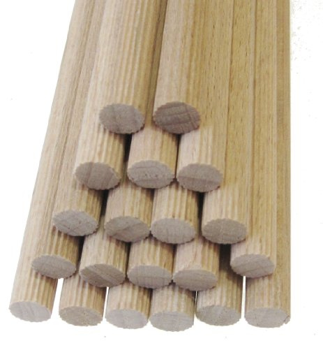 Hagspiel Rundstäbe, Rundstäbe Holz Buche 40 cm lang, in verschiedenen Stärken erhältlich (10 mm gerillt 20 Stk. 40 cm)