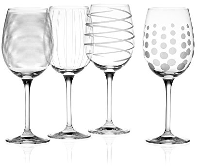 Mikasa Juego de copas de vino blanco Cheers Crystal, 450 ml, plateadas, 4 unidades (paquete de 1)