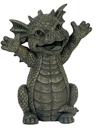 Gartendrache ' Hallo ' Drache Figur Garten Gartenfigur TOP