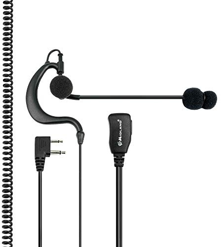 Midland ABM Microfono Auricolare con Braccetto Regolabile, Nero