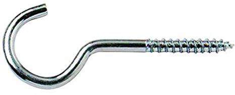 Merriway BH04779 (2 Pcs) 100mm (4 inch) BZP Steel Screw In Ceiling Hook - Pack of 2 Pieces