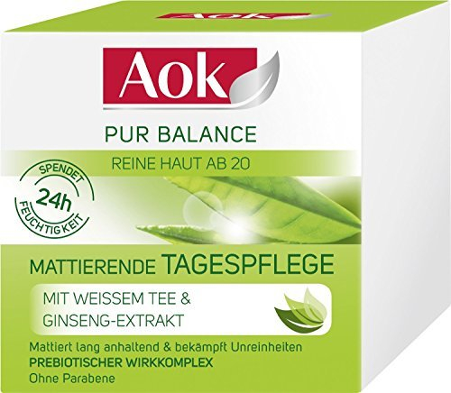 3 x Aok Pur Balance Mattierende Tagespflege/ je 50ml/ Reine Haut ab 20/ 24h Feuchtigkeit/ Tagescreme/ Gesichtscreme by Aok