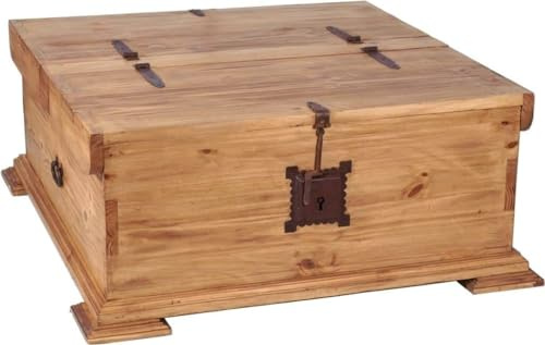 MiaMöbel Truhentisch Mexico 80x40x80 cm Mexico Möbel Landhausstil Massivholz Pinie Honig