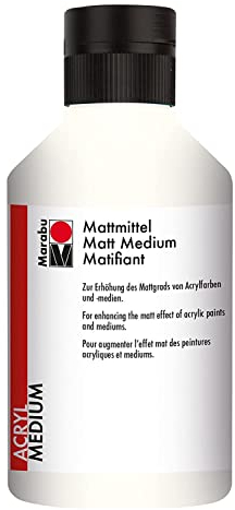 Marabu 12290013860 - Mattmittel, cremig fließendes Acryl - Mattierungsmittel, auf Wasserbasis, zur Erhöhung des Mattgrads von Acrylfarben und -medien, 250 ml, transparent