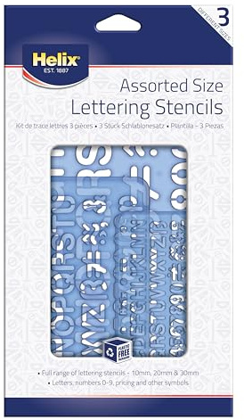 Helix Profi-Winkelmesser x3 Letter Stencils (Various Sizes) blau
