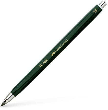 FABER-CASTELL - Fallminenstift TK 9400 3,15 mm Mine 5B | Kräftige Spannzange für festen Minensitz, nachfüllbar mit TK 9071 Minen, für Zeichnen und Skizzieren