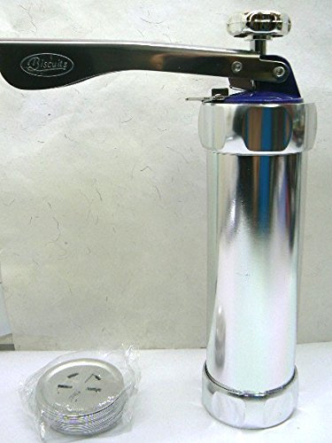 PISTOLA interamente ACCIAIO INOX SIRINGA SPARA BISCOTTI MILLEFORME CON TRAFILE E BECCUCCI CUCINA