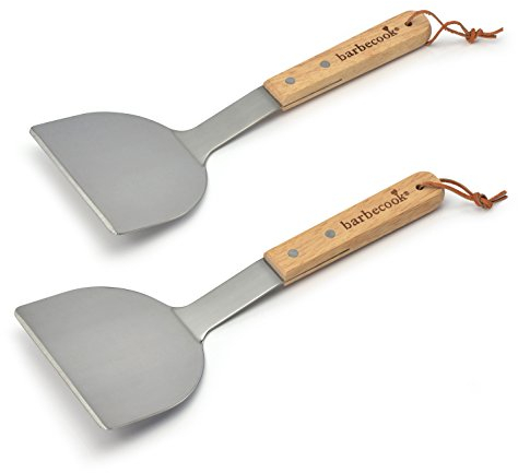 barbecook 2 spatole per Piastre, spatole in Acciaio Inossidabile per cuocere alla Piastra, spatola da Cucina, Accessori per Barbecue