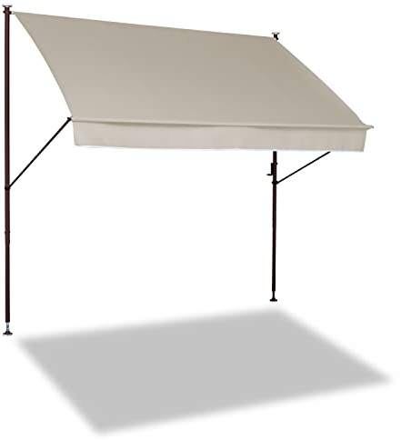 Angerer Freizeitmöbel GmbH Klemmmarkise Style - Markise für Sonnenschutz - Montage ohne Bohren und Dübeln - ideale Balkonmarkise für Mietwohnungen (Beige, 200 cm)