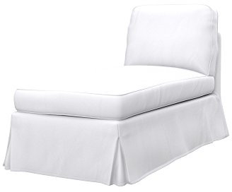 Soferia Überzug Kompatibel Mit Ektorp Freistehende Recamiere Sofasitzbezug Sitzkissenbezug Chaiselongue-Bezug Husse Kunstleder Lederoptik Wasserabweisend Pflegeleicht Antiallergisch Eco Leather Weiß