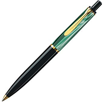 Pelikan Kugelschreiber Classic 200, Grün-Marmoriert, hochwertiger Druckkugelschreiber im Geschenk-Etui, 996694