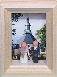 Miniatur im Rähmchen Hochzeit 7cm Miniaturstube Handarbeit Erzgebirge NEU