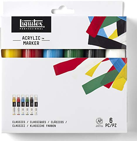 Liquitex Paint Marker set, 8-15 mm wide nib, set of 6