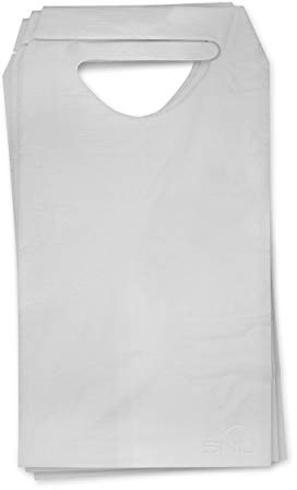 SNL Quality Disposable Adult Poly-Lined Bibs - 16 X 28 - Tie-Back (Pack of 100)