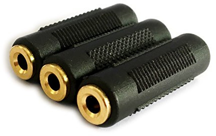 Posdou 3.5mm Stereo Jack to 3.5mm Stereo Jack Female to Female Adapter Connector Gold Plated (3 Pack)