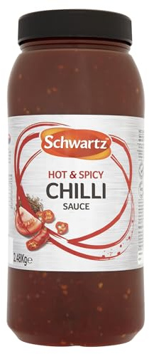 Schwartz Hot and Spicy Chilli Sauce, Versatile and Fiery Chilli Sauce for Burgers, Sausages and Kebabs, Ideal to Add to Casseroles and Curry Dishes, 2.48 kg, 9920 gram