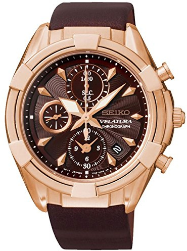 Seiko Damen-Armbanduhr Chronograph Quarz Leder SNDW54P1