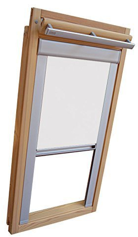 Hochwertiges Verdunkelungsrollo Rollo Thermo weiss mit Seitenschienen für Velux DKL/DKU-EP GGU,GPU,GHU,GTU S06 ALU // Verdunkelungsrollo/Verdunkelungs-Rollo/Fensterrollo