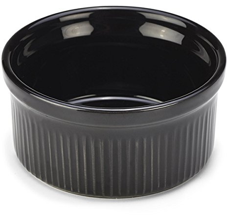 Royal Genware Lot de 12 ramequins en porcelaine Noir 8 cm